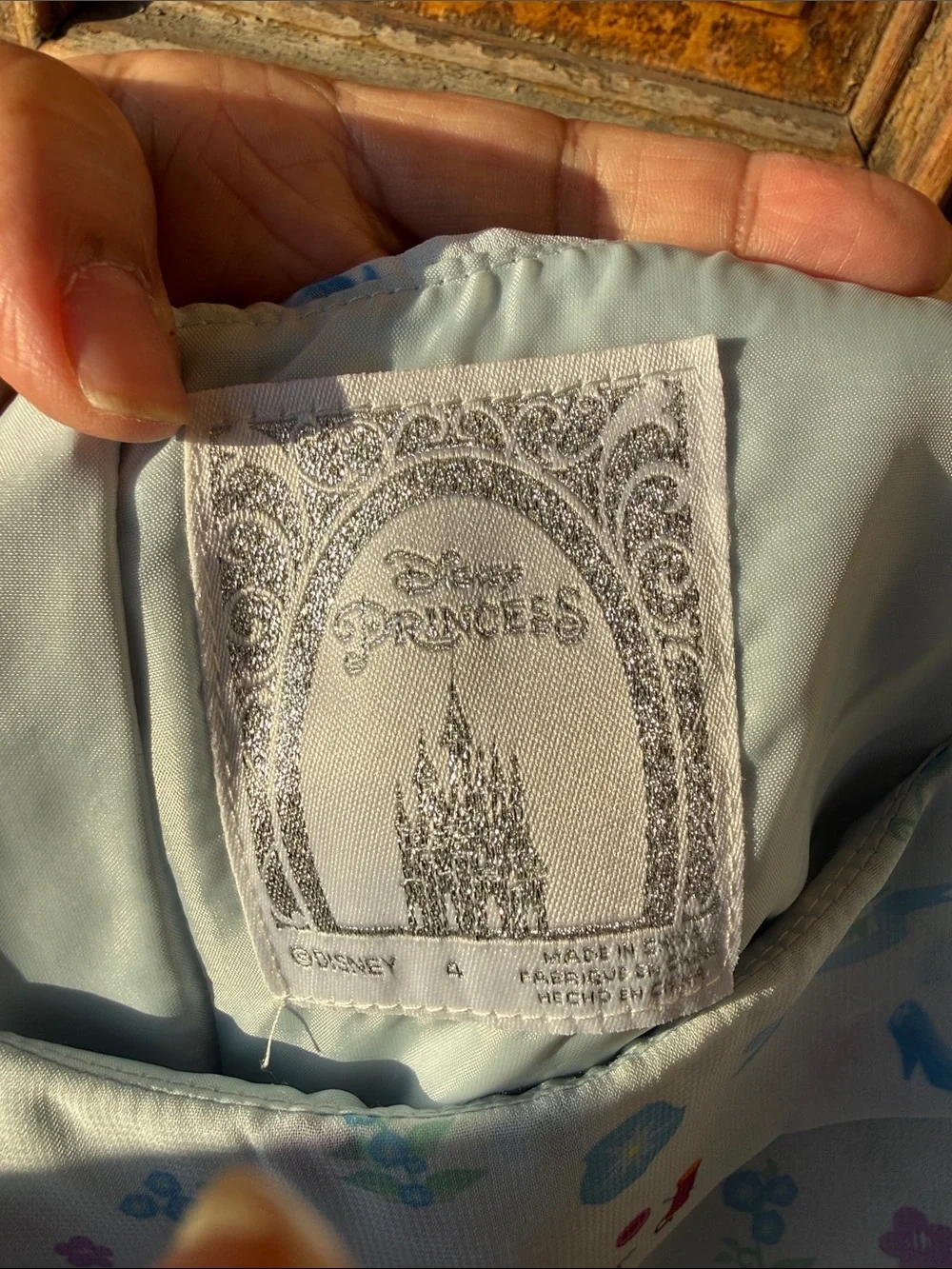 Disney Princess Cinderella Dress Blue Satin Twirl Dress Girls Size 4